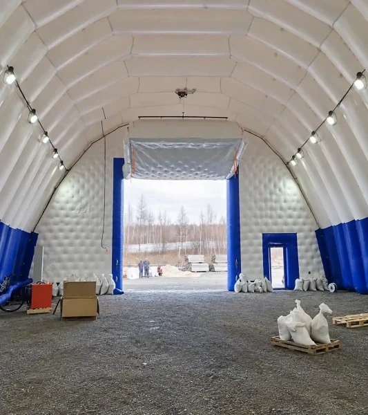 Интерьер отапливаемого пневмоангара-склада ООО «АГМК», 636,5 м²